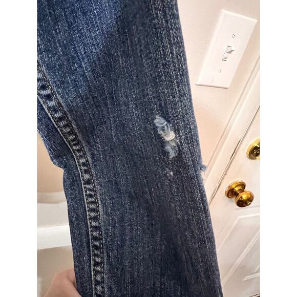 Levi Strauss Co. Trucker Denim Jacket Cropped Long Sleeves Dark Wash Womens M - Picture 3 of 8